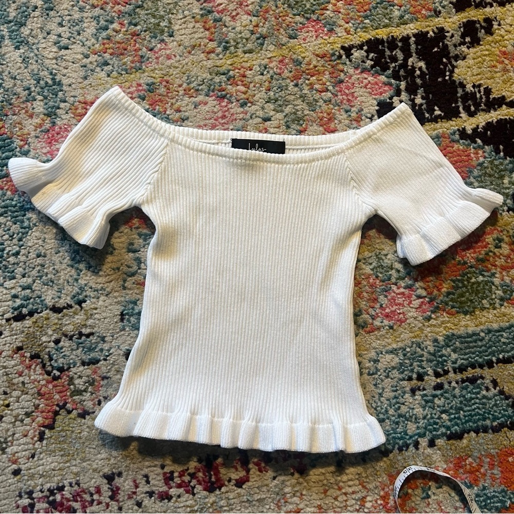 Lulus Off-Shoulder White baby tee XS